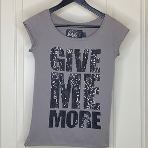 Grey t-shirt black sequins embellishment